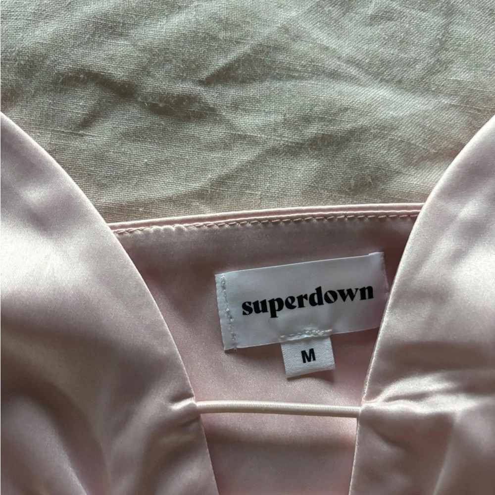 REVOLVE - Superdown light ballerina pink satin strappy crop tank top valentines - Picture 3 of 3